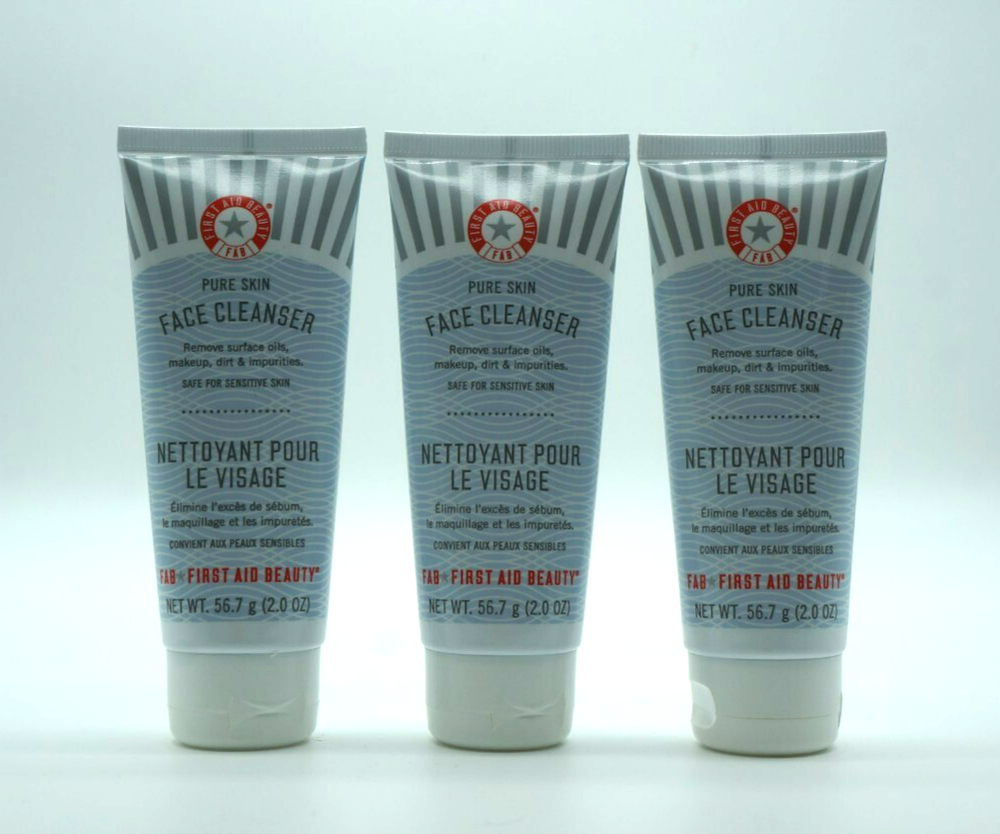 SET OF 3 FAB First Aid Beauty Pure Skin Face Cleansers 2 oz NEW SEALED