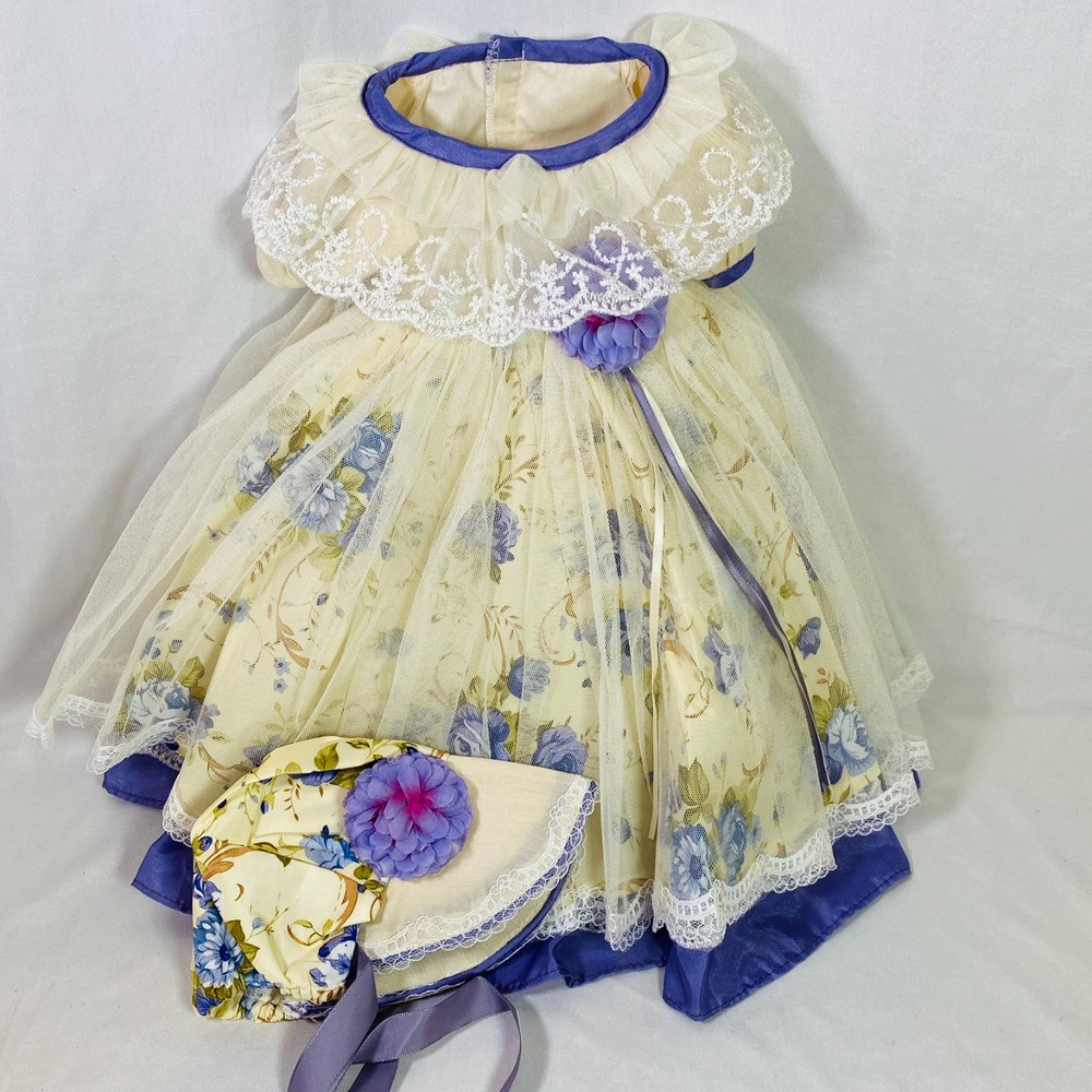 Colonial/Regency Gown Purple Floral Dress/Hat Outfit for 18