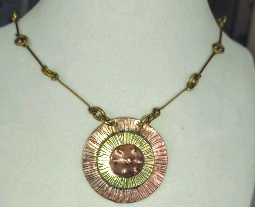 Rare John Baptiste Pericles Haiti Modernist  Mixed Metal 1.75