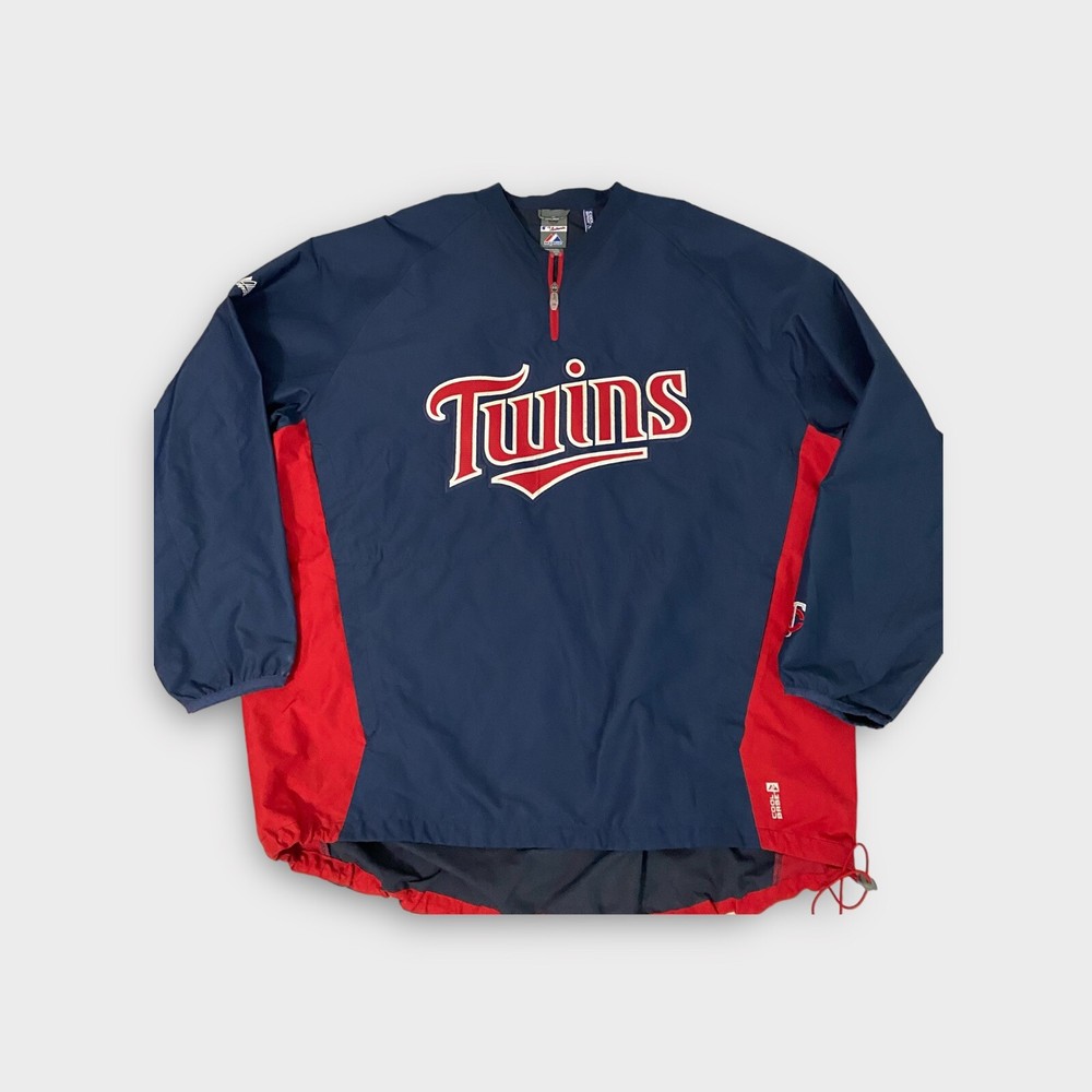 Blue Majestic Minnesota Twins Pullover jacket Coolbase Men's XXL 2XL