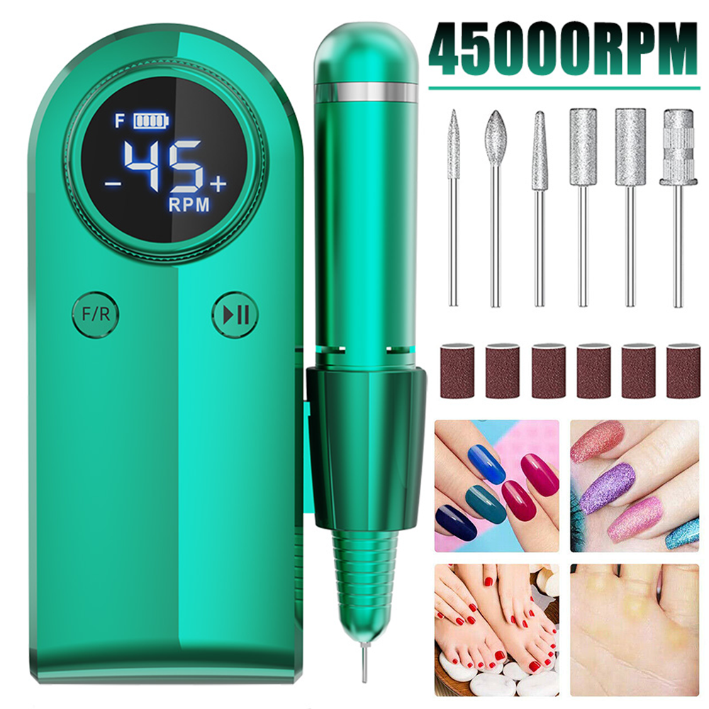 45000RPM Electric Nail Drill Machine Manicure Portable Nail Files Set USA Stock