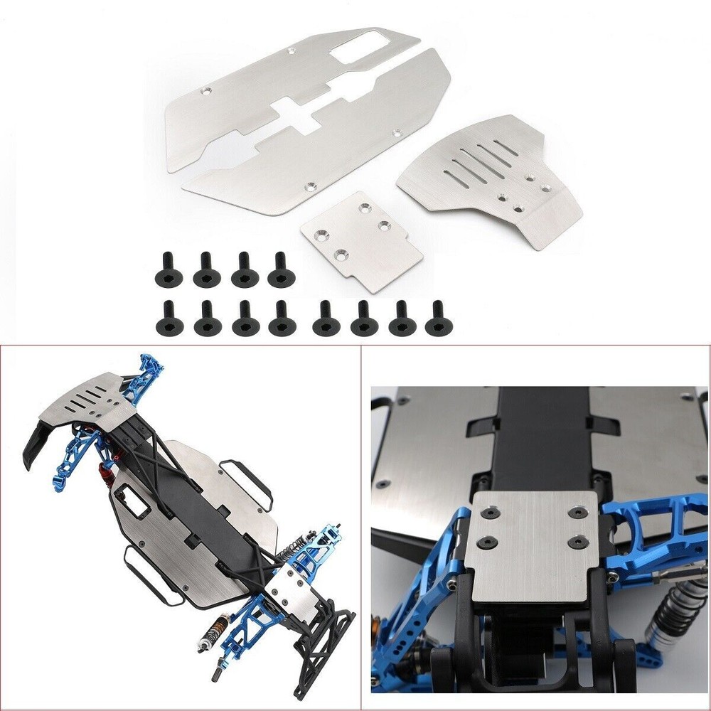 Stainless RC Front & Rear Skid Plates Chassis Armor For Traxxas 2WD Slash 1/10