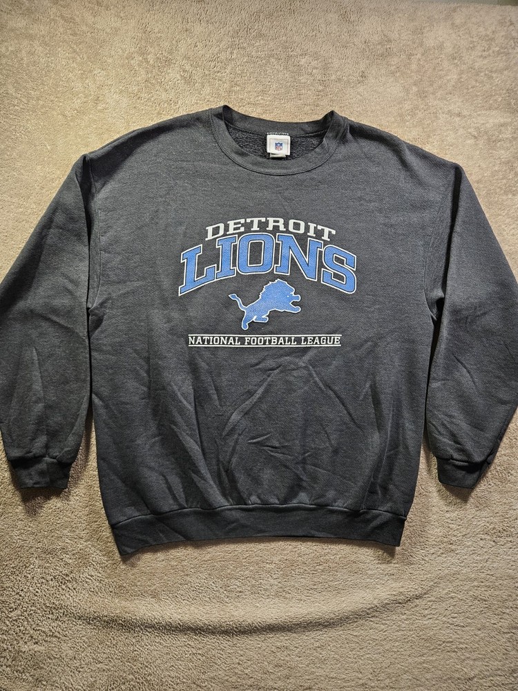 Vintage Detroit Lions Black Crewneck Sweatshirt 2000s NFL Size XL FAST SHIPPING