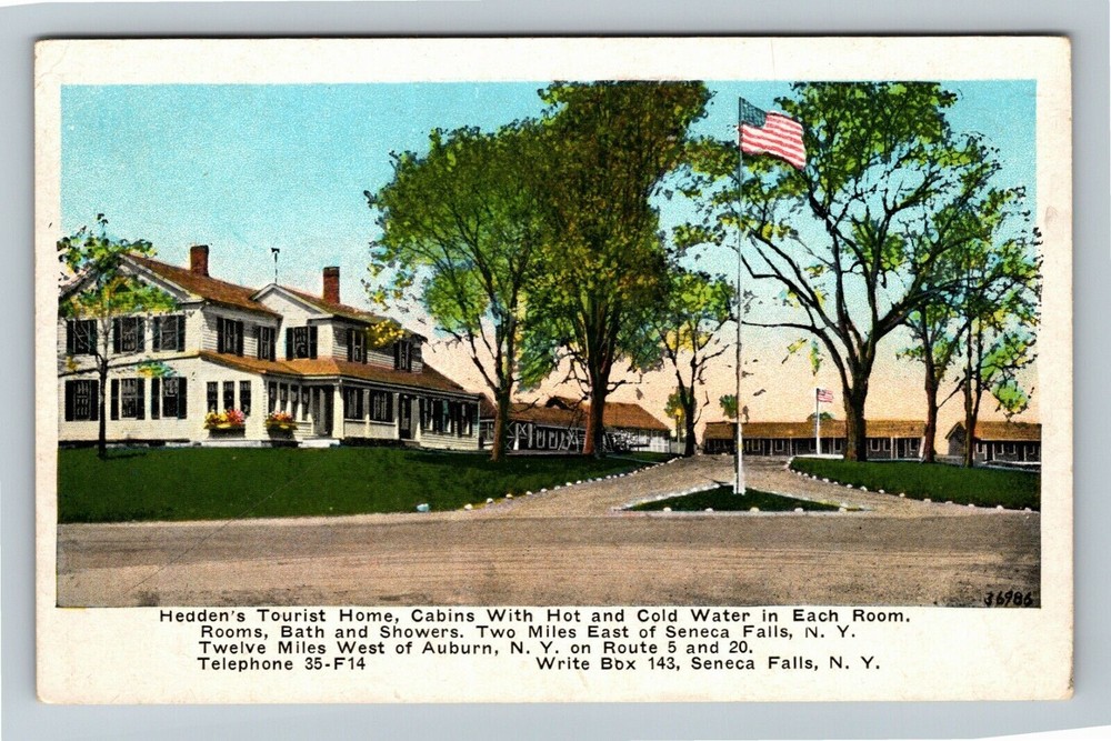 Seneca Falls NY-New York, Hedden's Tourist Home, Exterior, Vintage Postcard