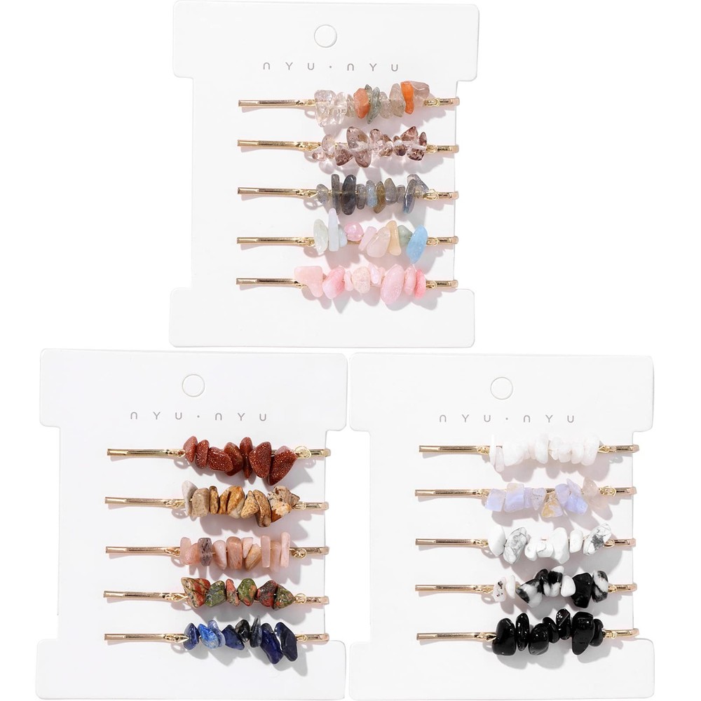 Crystal Gemstone Bobby Pins Decorative Hair Accessories for Women  