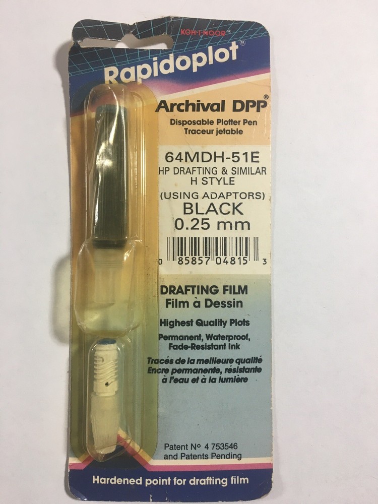 Rapidoplot Archival DPP HP Drafting & Similar H Style Black 64MDH-51E 0.25mm