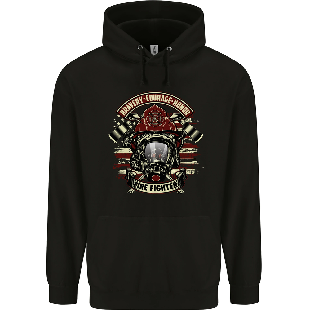 Bravery Courage Honour Firefighter Fireman Mens 80% Cotton Hoodie