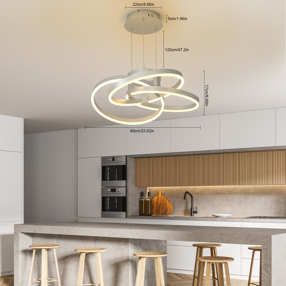 Wave LED Pendant Lighting Dimmable Ceiling Light Pendant Lamp Stepless Dimming