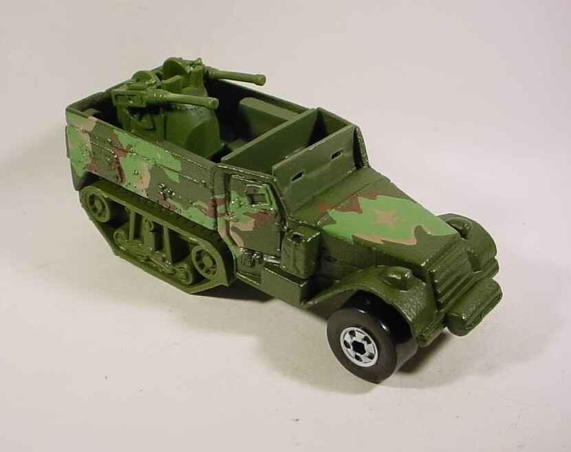 Hot Wheels Olive Tank Gunner Gun Bucket (White Hub)  Mint Loose