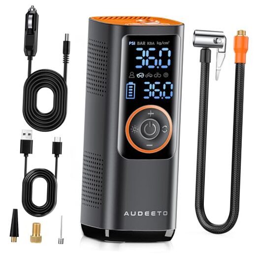 Tire Inflator Portable Air Compressor-150PSI Air Pump 5X Faster Inflation Black