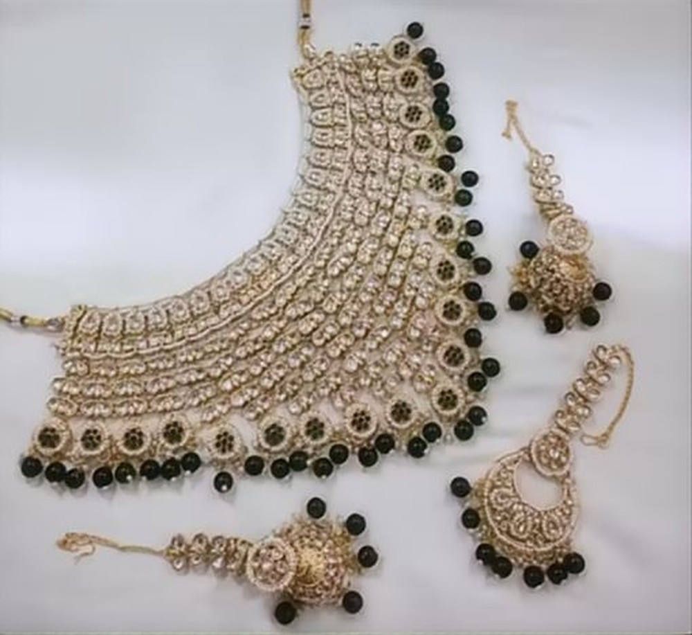 Indian Bollywood Wedding Kundan Choker Necklace Gold Plated Bridal Jewelry Set