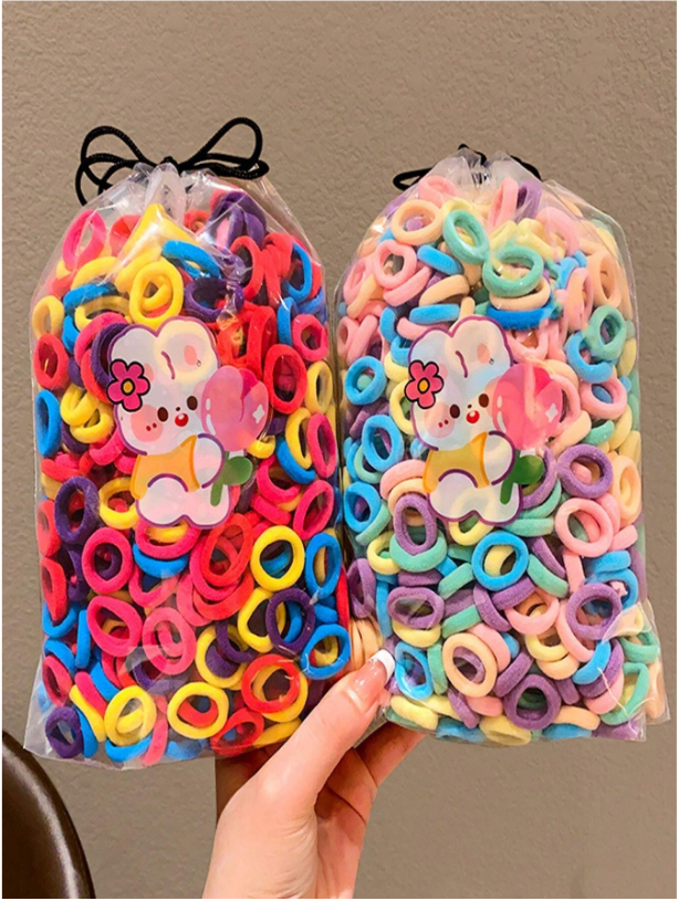 200 Pcs Elastic Hair Bands Mix Color Children Kid Hair Accessories Hair Bands