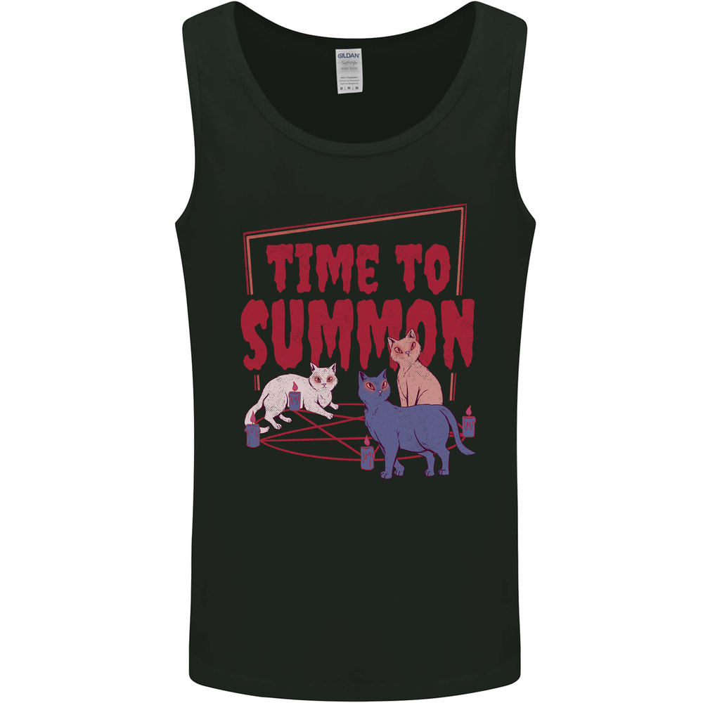 Time to Summon Cats Lets Summon Demons Mens Vest Tank Top