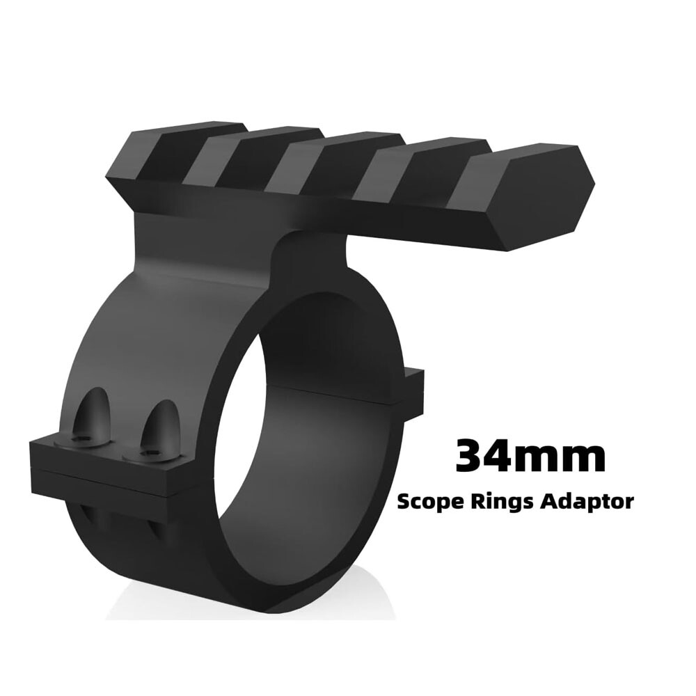 34mm Scope Adapter Ring with 20mm Picatinny Weaver Top Rail Mount