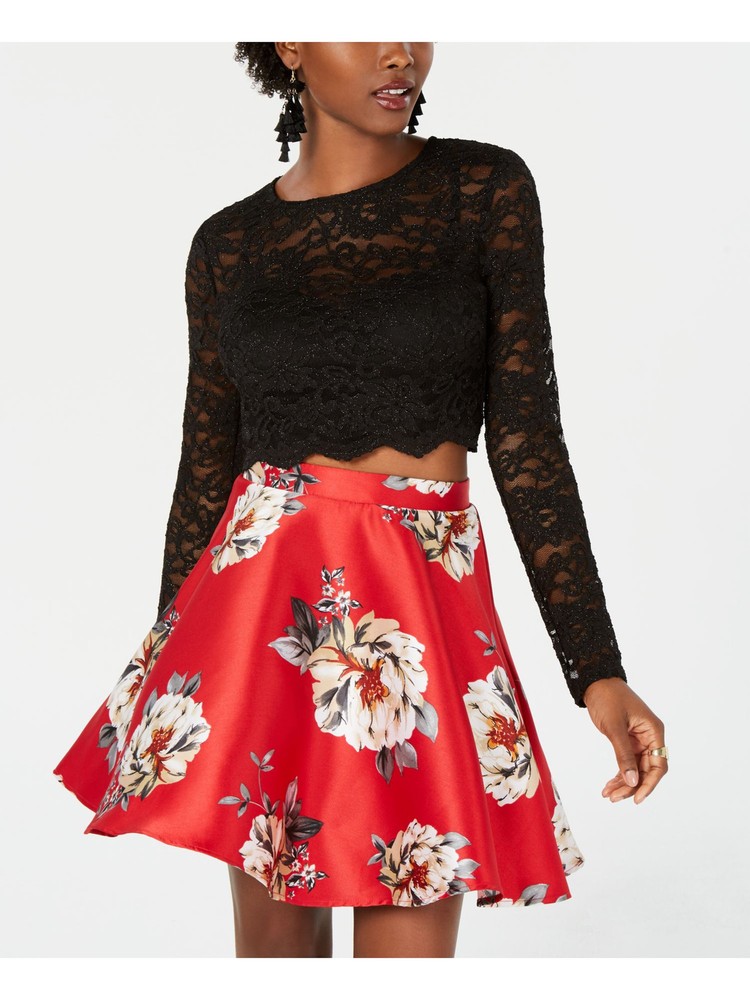 Women's Red Zippered Party Mini Skirt - Size 5 - Circle Style