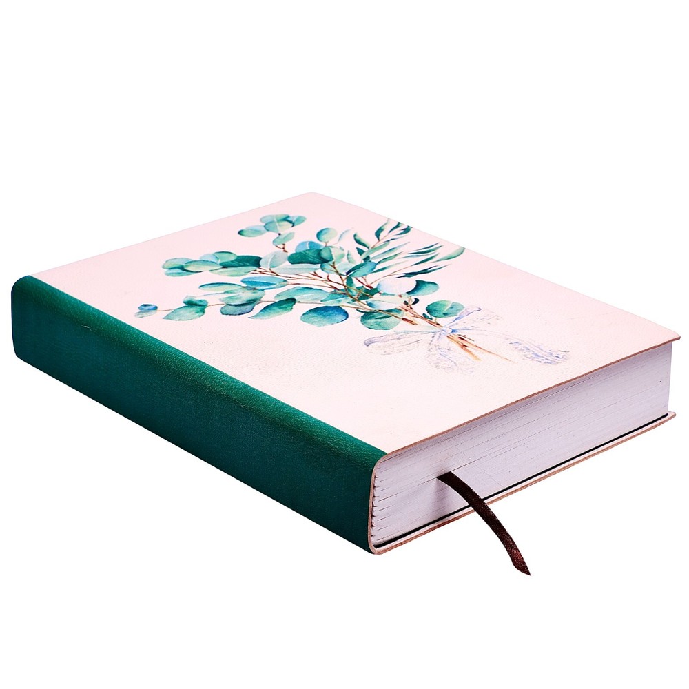 Italian Leather Journal with Eucalyptus Bouquet for Men and Women