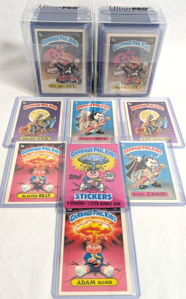'85 Topps Garbage Pail Kids 1ST SERIES 1 Nasty Nick GPK Adam Bomb OS1 GLOSSY SET