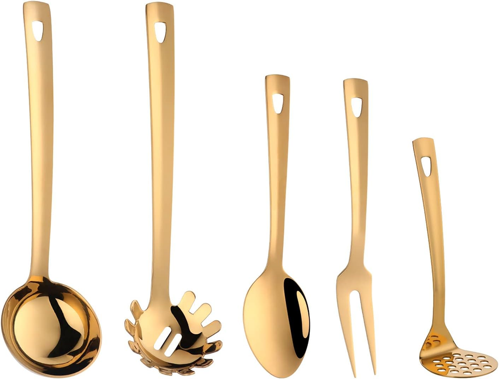 Kitchen Utensils Set 5 Pcs Cooking Utensils Stainless Steel 18/0 Kitchen Tool an