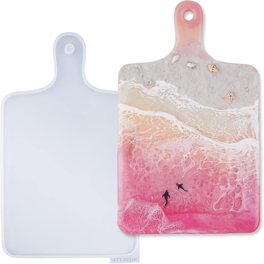 LET'S RESIN Silicone Resin Tray Molds, Epoxy Molds for Rectangle White