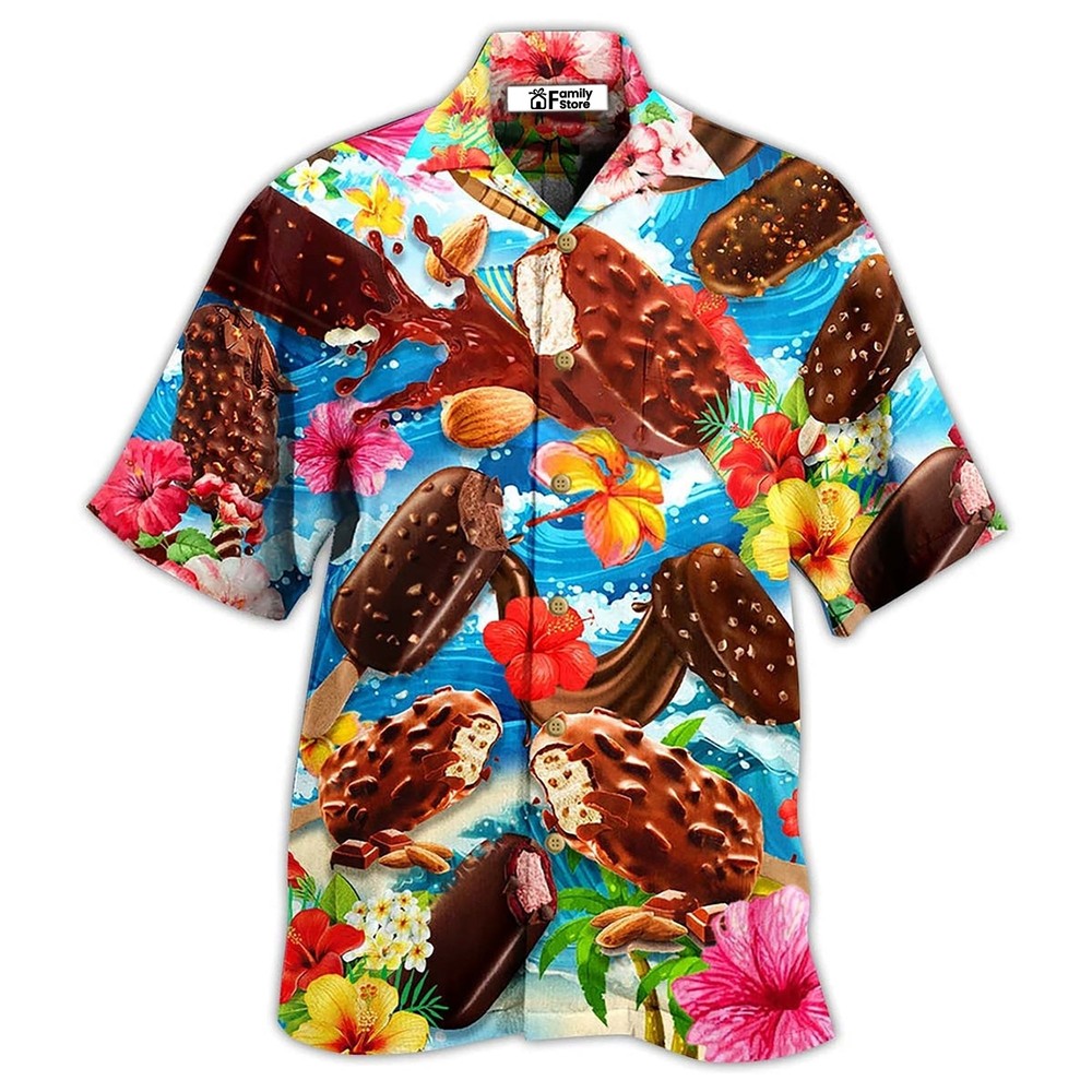 Men’s Ice Cream Love It Hot Summer Hawaiian Shirt US Size Summer Style