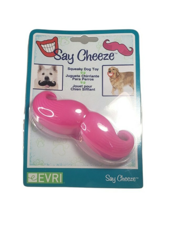 BRAND NEW Say Cheese MUSTACHE Dog Toy Squeaky Toy Pink Mouth Lips Funny Chew Toy