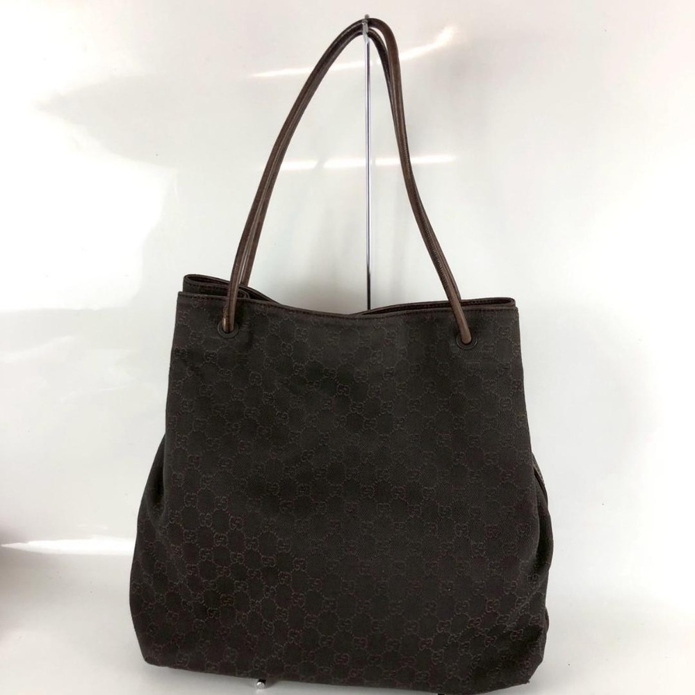 Gucci GG Monogram Canvas Large Brown Tote Handbag 101340 New