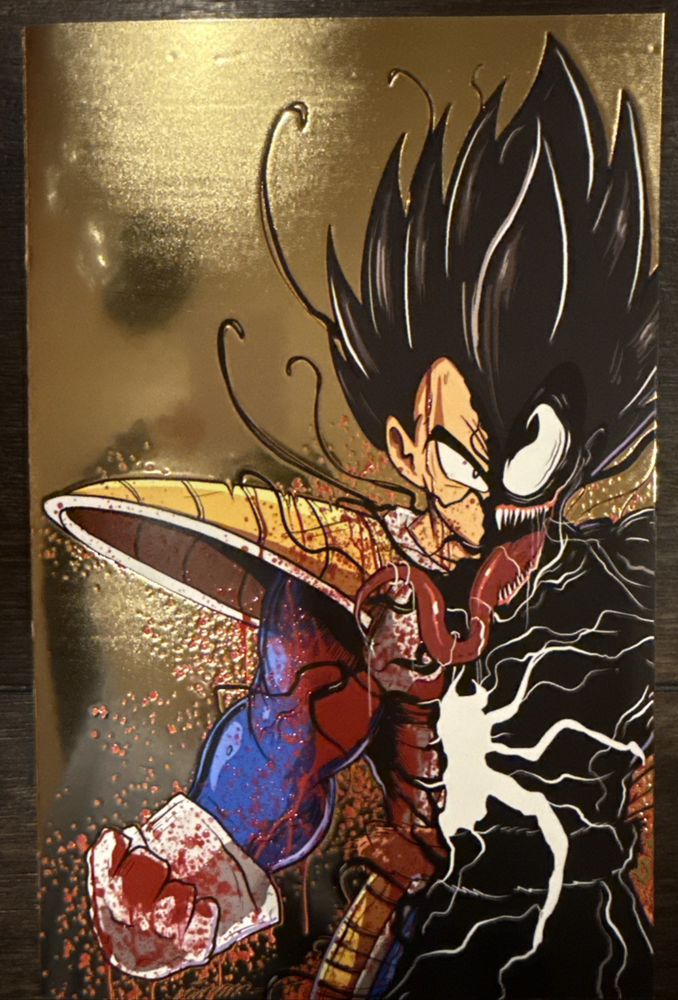 Venomized Battle Damaged Gold Foil Vegeta Dragon Ball Z LTD 25 by Gorkem Demir