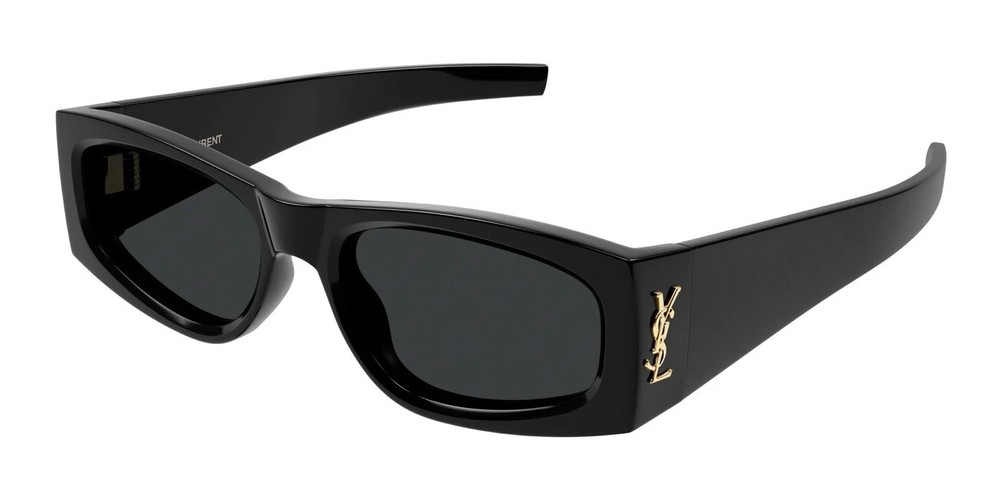 Saint Laurent SL M140 001 Black Gold Dark Grey Lenses Women Sunglasses