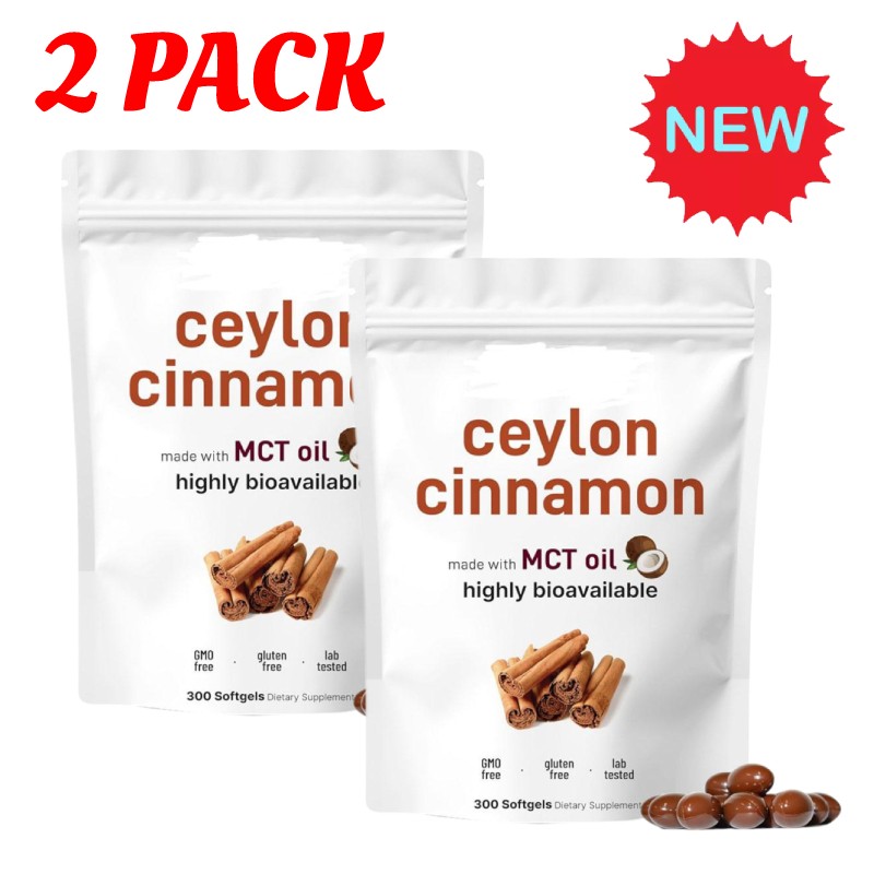 2X Ceylon Cinnamon 7,200Mg Equivalent |300Softgels with MCT Oil|HighlyBioavail