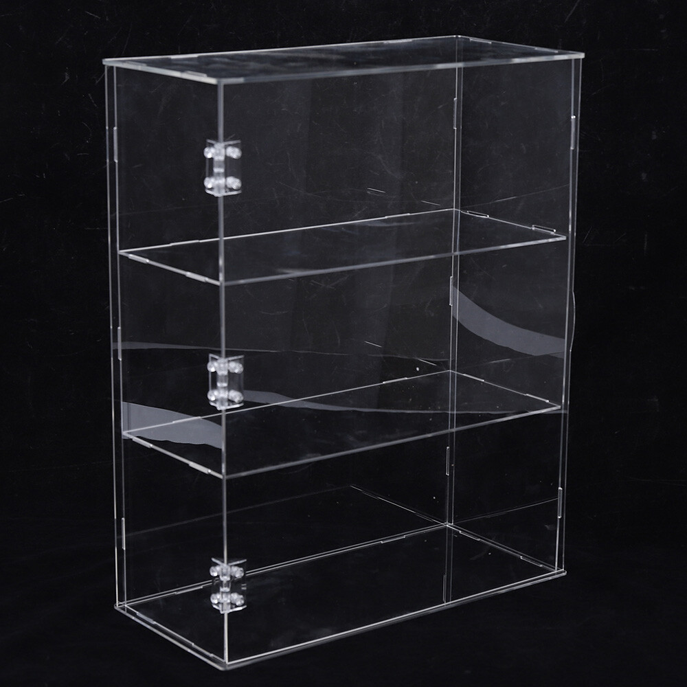 3-Tier Display Case Shelf Dustproof Clear Showcase Holder for Action Figures