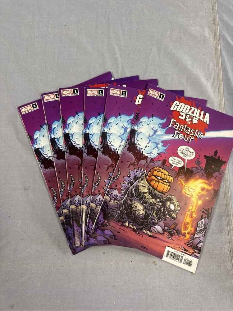 Marvel Comics Godzilla vs Fantastic Four #1 Skottie Young Variant 2025 VF