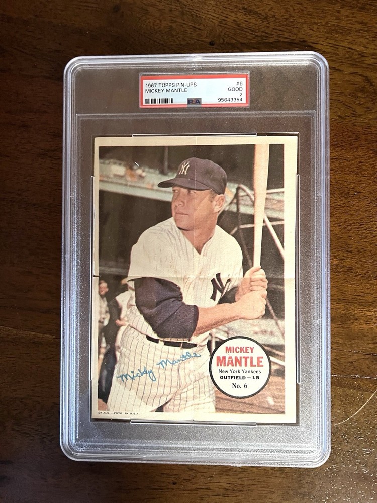 1967 Topps Pin-Ups Mickey Mantle #6 PSA 2 Fair Condition