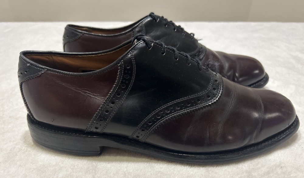 Allen Edmonds Men’s Shoes Size 9 E Burgundy Leather Brogue Plain Toe Oxford Polo