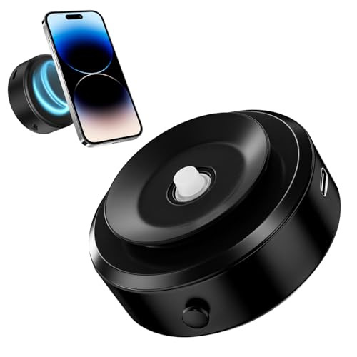 Strong Magnetic Car Phone Mount - Secure Black Vacuum Suction  