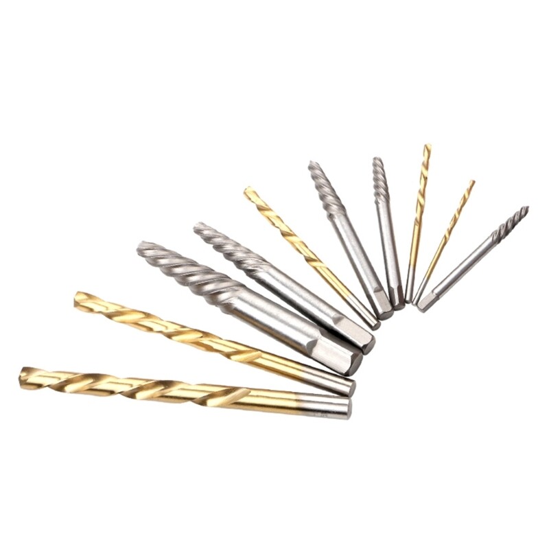10Pcs Damaged Screw Extractor Set, For Thread Broken Screw Bolt Water Pipe