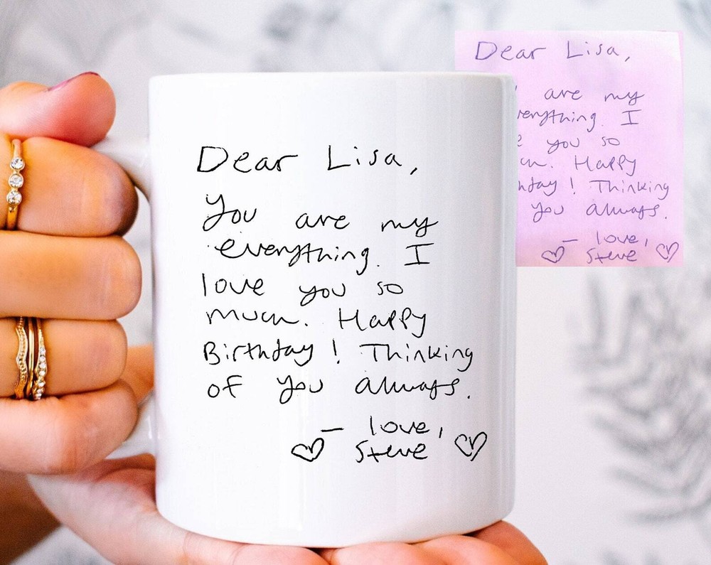 Custom Mug With Your Handwriting Handwriting Gift Customizable Mug Handwritten