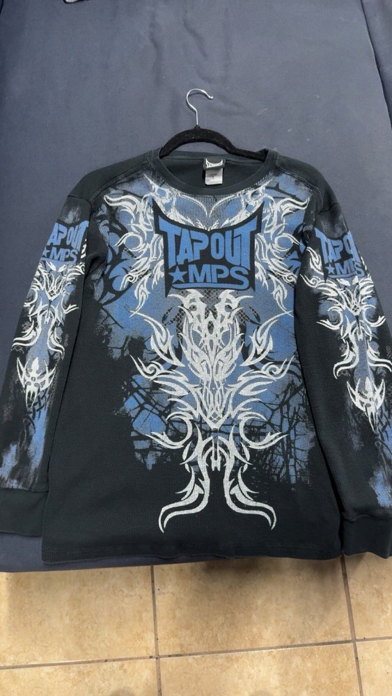 Tapout MPS Thermal Longsleeve Shirt Vintage Y2K Skater Punk Grunge, Size Large