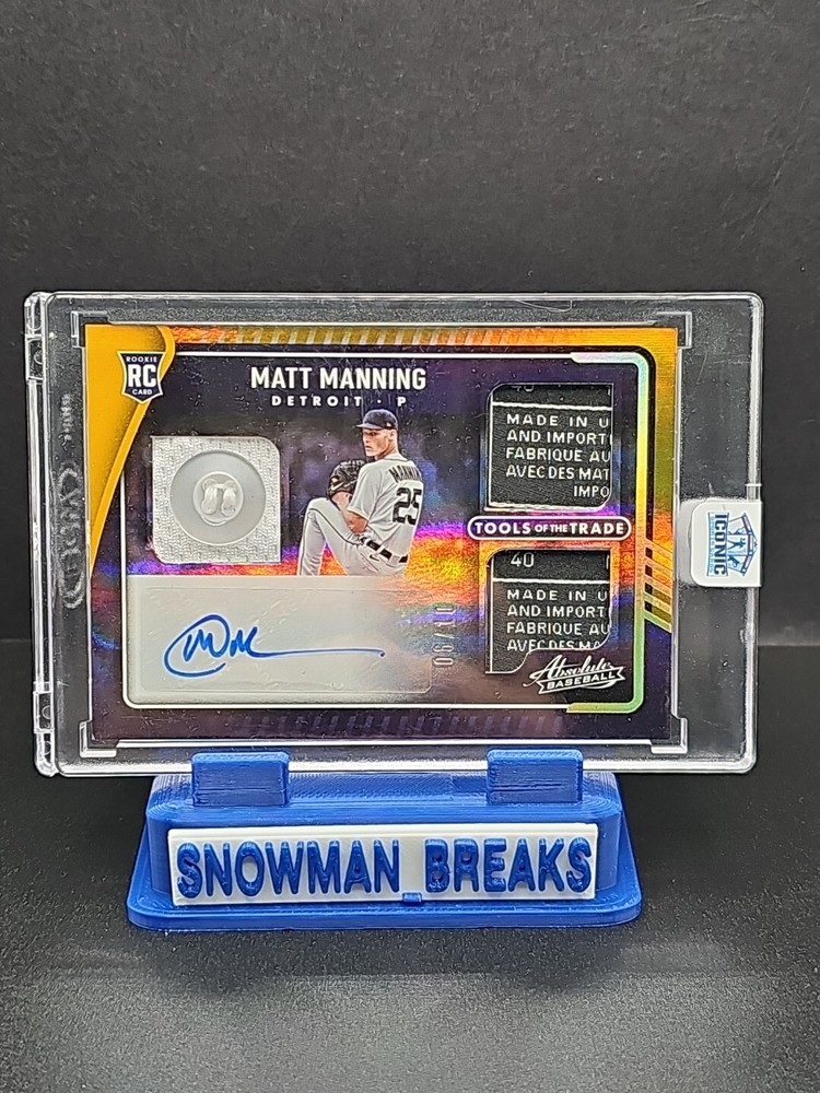 Matt Manning Tools Of The Trade Auto, Laundry Tag dual Patch  w/ Button /10