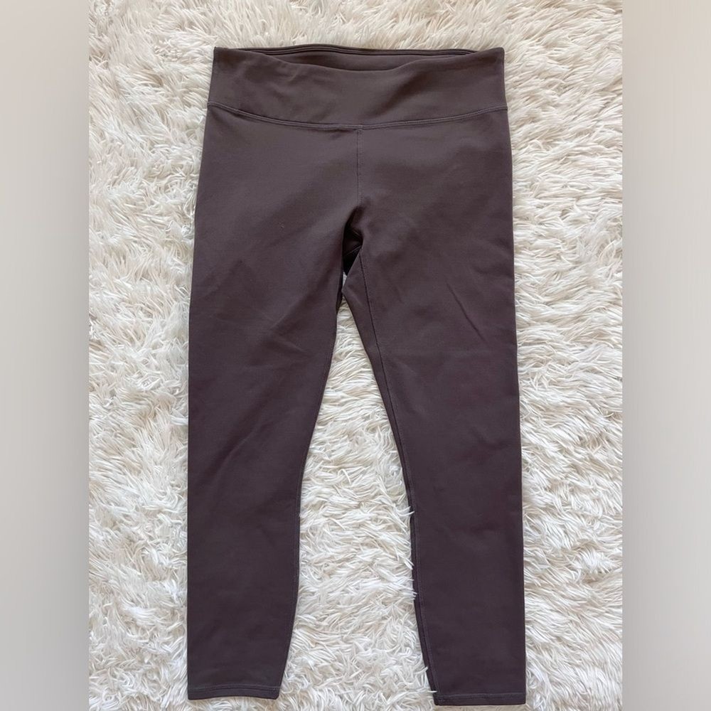 Fabletics solid grey capri leggings with waist pocket size small