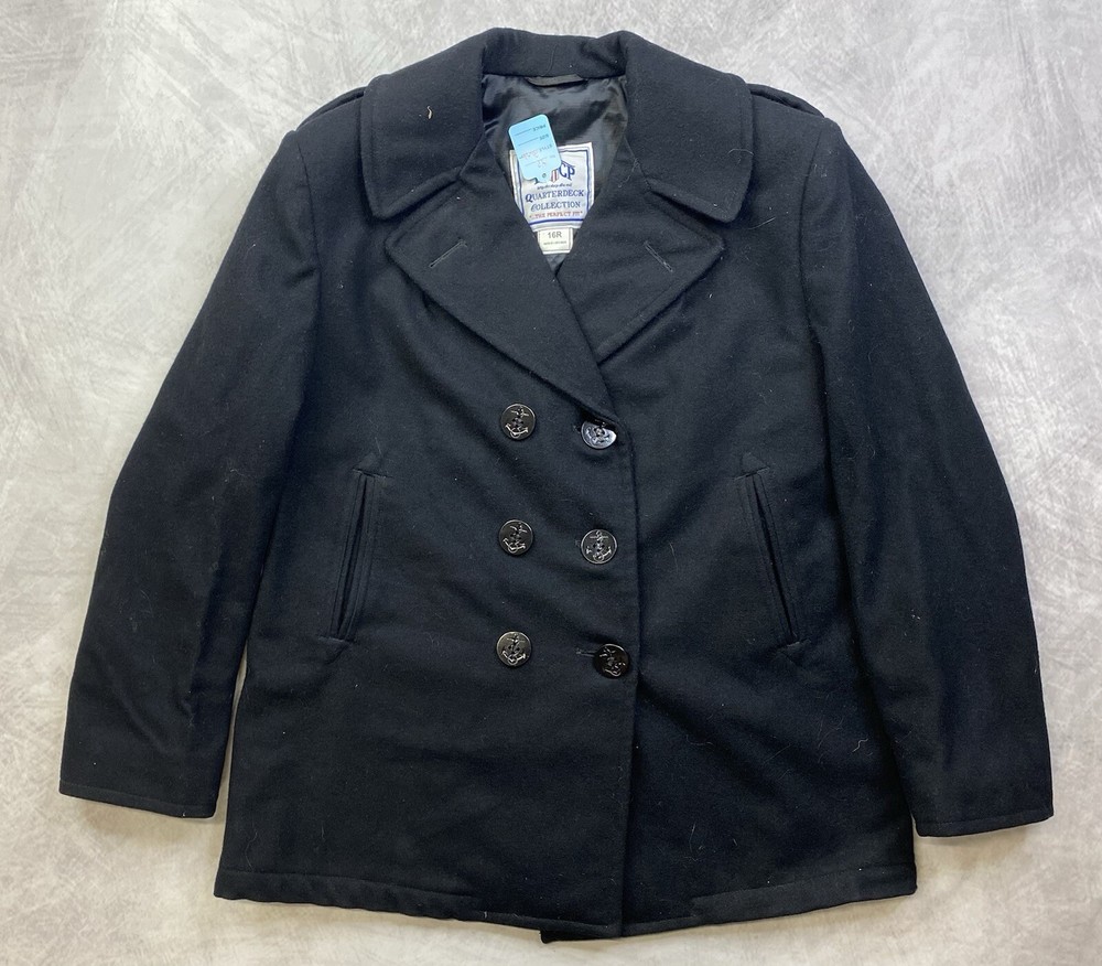 Vintage DSCP Quarterdeck Collection Men's US Navy  Pea Coat Size 16R
