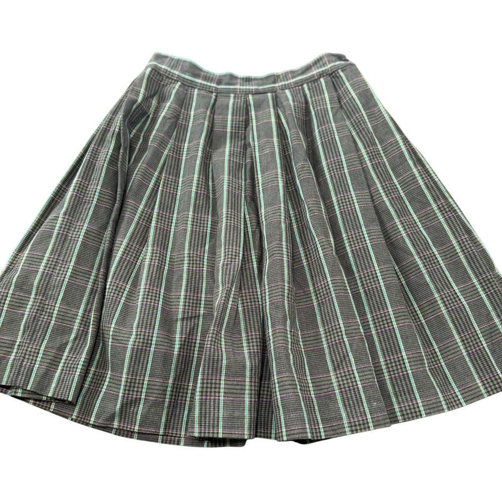 Y2K Vintage Plaid Pleated A-Line Skirt by Uncle Louie's Closet Size 3 Cotton