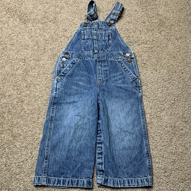 Genuine Kids from OshKosh Toddler Bib Overalls Sz 24M Snap up Adjustable Denim