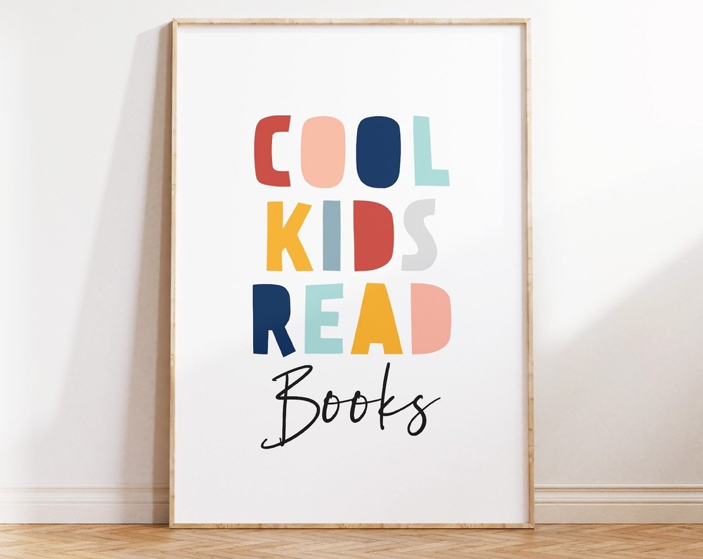 Cool Kids Read Books Art Print Reading Corner Sign For Classroom Reading Signs
