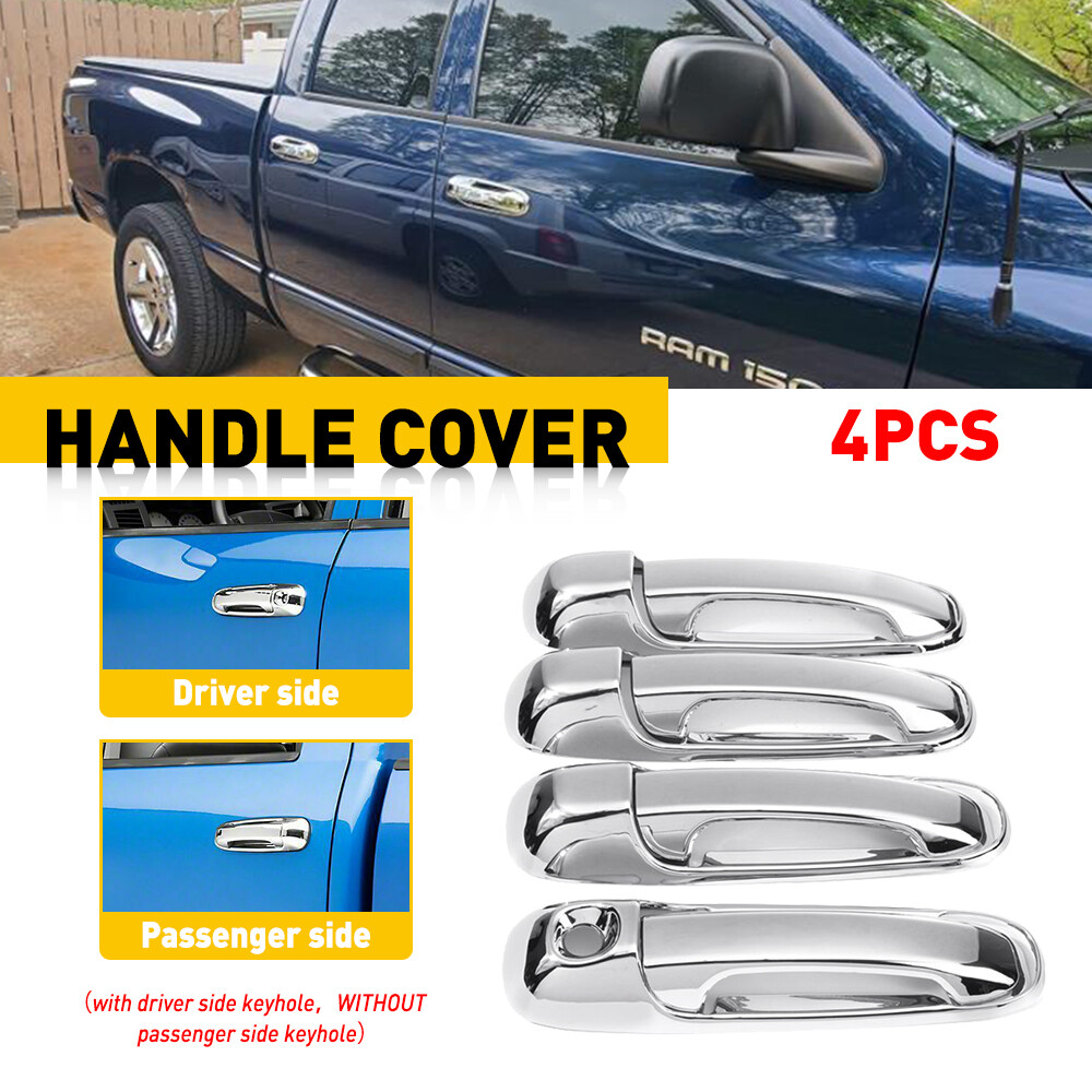 Chrome Door Handle Covers for 2002-2008 Dodge Ram 1500, 2003-2009 Ram 2500 3500 Models