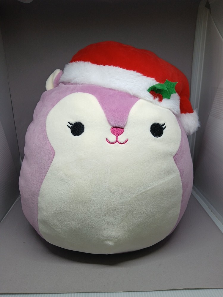 Squishmallows Allina 12” Pink Squirrel With Santa Hat Christmas Holidays 2023