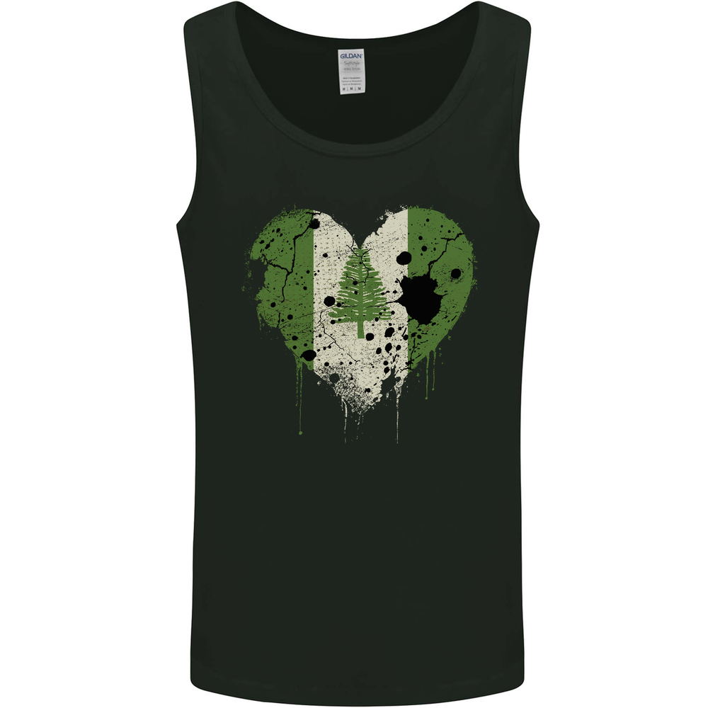 Love Flag Norfolk Island Football Mens Vest Tank Top
