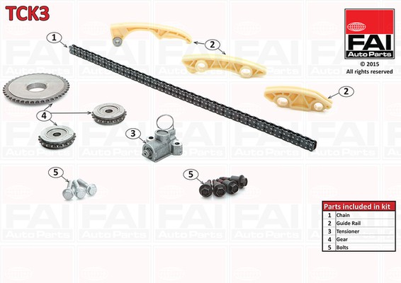 TCK3 FAI Timing Chain Kit for Alfa Romeo, Fiat, Opel, Vauxhall