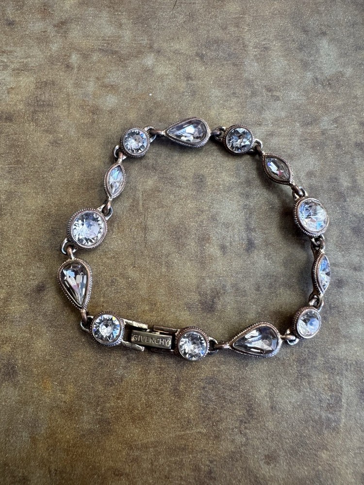 Vintage Givenchy Bracelet Gold Tone With Rhinestones Jewelry Luxury Vtg
