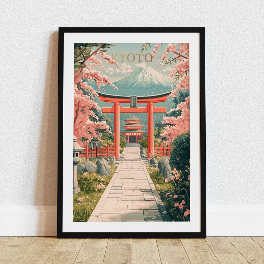 Kyoto Travel Poster Kyoto Wall Art Travel Print Kyoto Japanese Travel Art