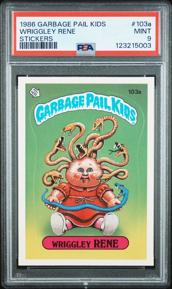 1986 Topps Garbage Pail Kids Series 3 OS3 103a WRIGGLEY RENE PSA 9 Mint Card gpk